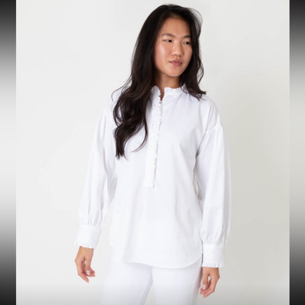 Ann Mashburn Adaline Shirt in White Poplin
